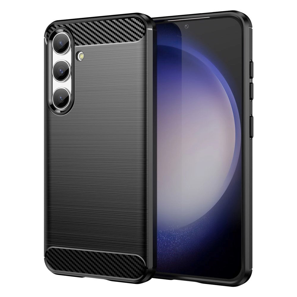 Samsung Galaxy S24 Brushed Carbon Cover - Sort