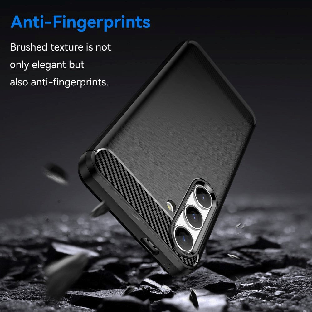 Samsung Galaxy S24 Brushed Carbon Cover - Sort