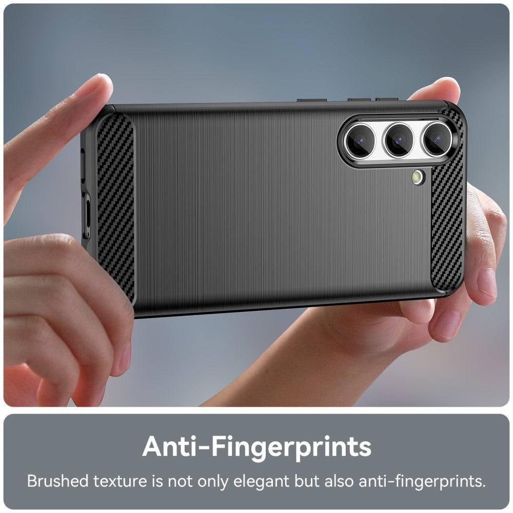 Samsung Galaxy S24 Brushed Carbon Cover - Sort