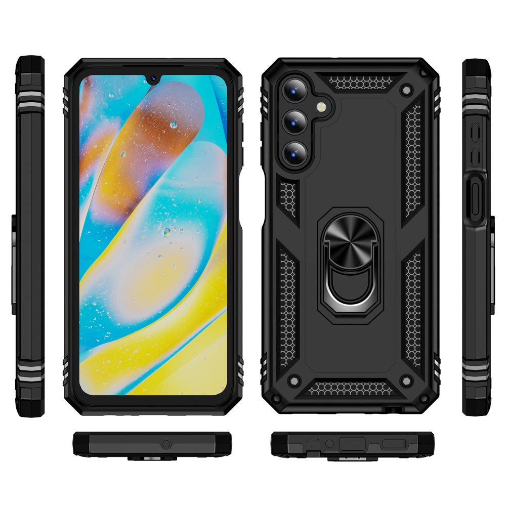 Samsung Galaxy A15 (5G) / A15 Hybrid Håndværker Cover m. Magnetisk Kickstand -  Sort