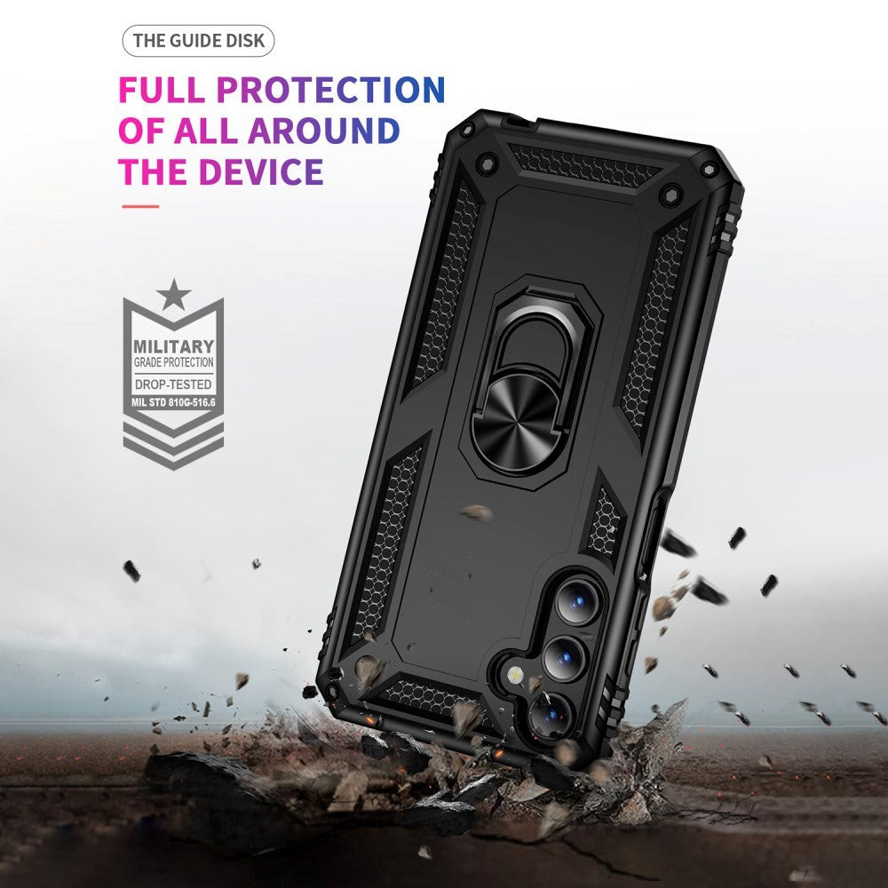 Samsung Galaxy A15 (5G) / A15 Hybrid Håndværker Cover m. Magnetisk Kickstand -  Sort
