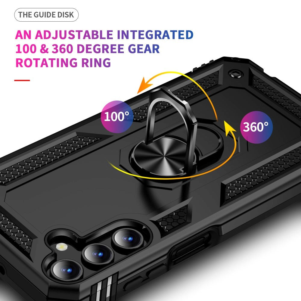 Samsung Galaxy A15 (5G) / A15 Hybrid Håndværker Cover m. Magnetisk Kickstand -  Sort