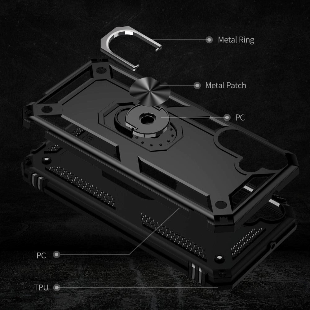 Samsung Galaxy A15 (5G) / A15 Hybrid Håndværker Cover m. Magnetisk Kickstand -  Sort