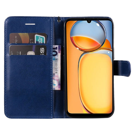 Xiaomi Poco C65 / Redmi 13C Læder Cover m. Pung og Strop - Blå