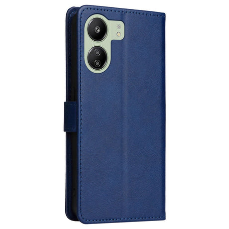 Xiaomi Poco C65 / Redmi 13C Læder Cover m. Pung og Strop - Blå