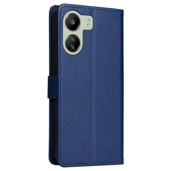 Xiaomi Poco C65 / Redmi 13C Læder Cover m. Pung og Strop - Blå