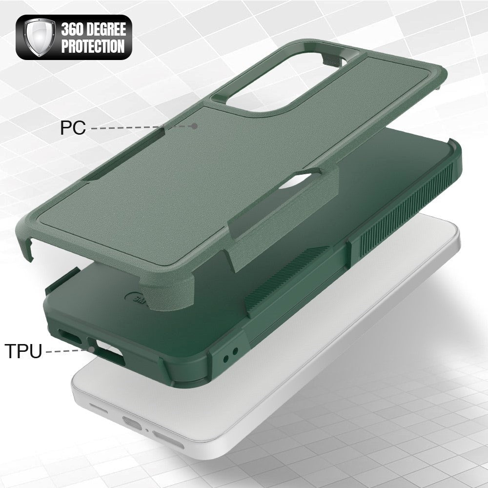 Samsung Galaxy S24 Hybrid Håndværker Plastik Cover - Grøn