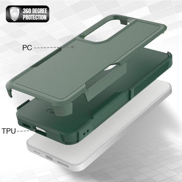 Samsung Galaxy S24 Hybrid Håndværker Plastik Cover - Grøn