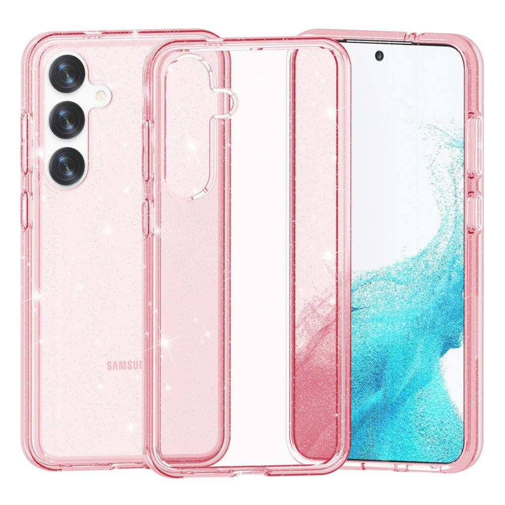 Samsung Galaxy S24 Hybrid Plastik Cover - Pink Glitter