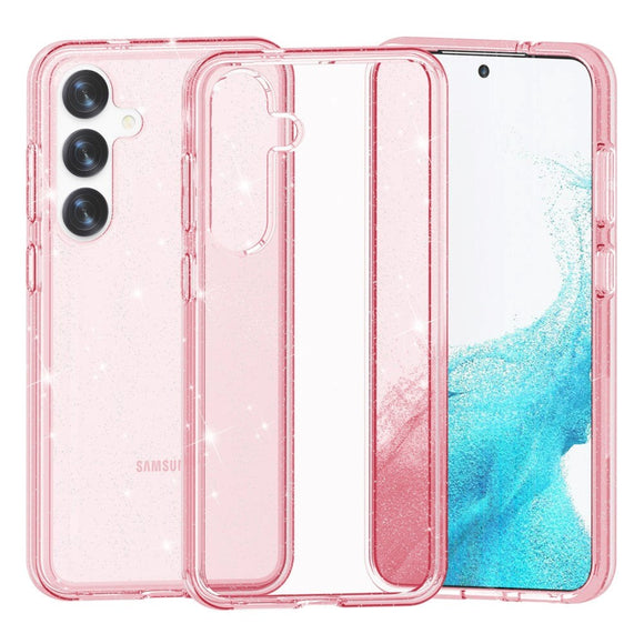 Samsung Galaxy S24 Hybrid Plastik Cover - Pink Glitter