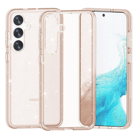 Samsung Galaxy S24 Hybrid Plastik Cover - Rose Gold Glitter