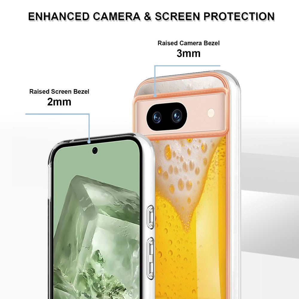 Google Pixel 8a Fleksibelt Plastik Cover m. Motiv - Øl