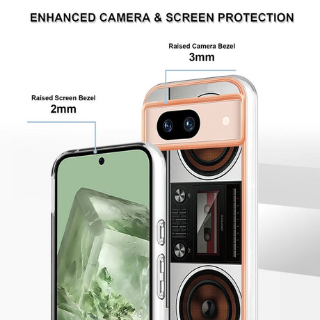 Google Pixel 8a Fleksibelt Plastik Cover m. Motiv - Radio