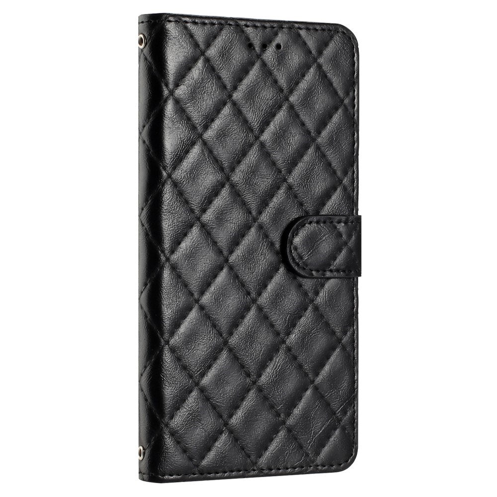 EIDERWOOD Motorola Moto G84 Læder Cover m. Pung & Strop - Rhombus - Sort