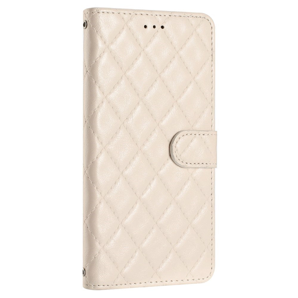 EIDERWOOD Motorola Moto G84 Læder Cover m. Pung & Strop - Rhombus - Beige