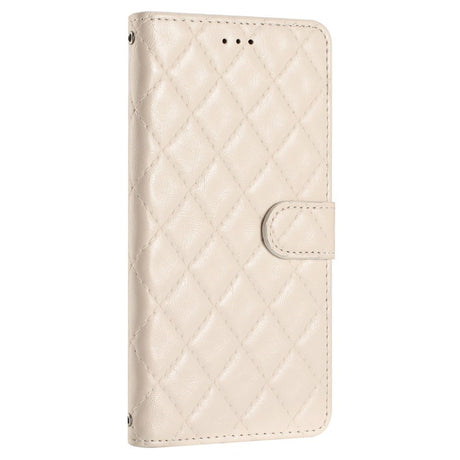 EIDERWOOD Motorola Moto G84 Læder Cover m. Pung & Strop - Rhombus - Beige