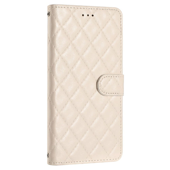 EIDERWOOD Motorola Moto G84 Læder Cover m. Pung & Strop - Rhombus - Beige