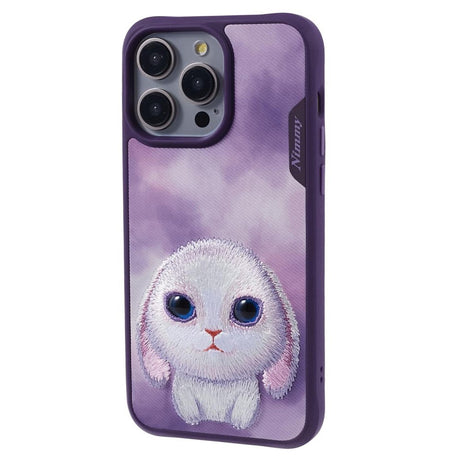 iPhone 15 Pro Hybrid Cover m. Dyremotiv & Brodering - Kanin