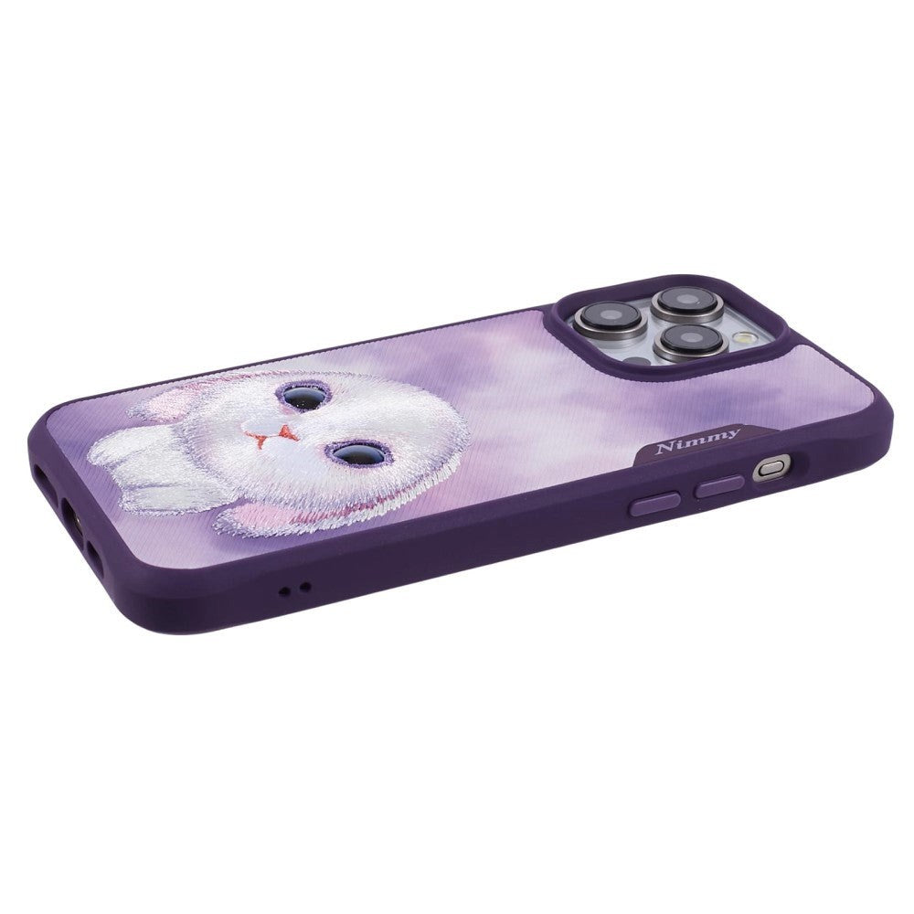 iPhone 15 Pro Hybrid Cover m. Dyremotiv & Brodering - Kanin