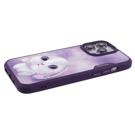 iPhone 15 Pro Hybrid Cover m. Dyremotiv & Brodering - Kanin