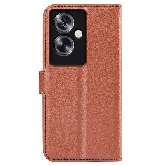 EIDERWOOD OPPO A79 (5G) Litchi Læder Cover m. Pung & Ståfunktion - Brun