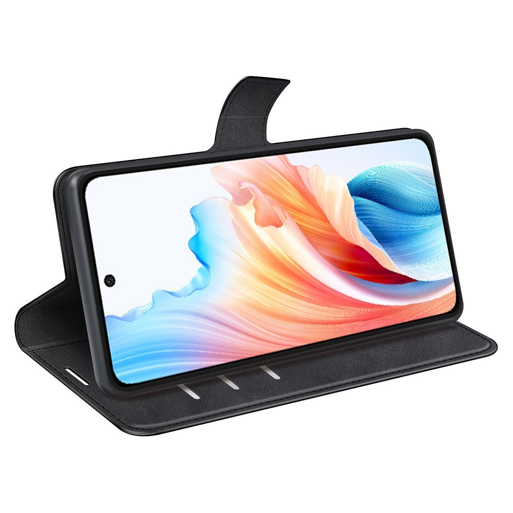 EIDERWOOD OPPO A79 (5G) / A2 (5G) Læder Cover m. Kortholder & Ståfunktion - Sort
