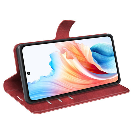 EIDERWOOD OPPO A79 (5G) / A2 (5G) Læder Cover m. Kortholder & Ståfunktion - Rød