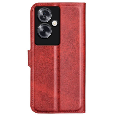 EIDERWOOD OPPO A79 (5G) / A2 (5G) Læder Cover m. Kortholder & Ståfunktion - Rød