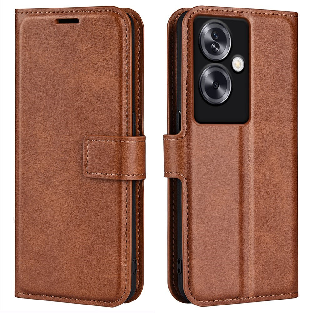 EIDERWOOD OPPO A79 (5G) / A2 (5G) Læder Cover m. Kortholder & Ståfunktion - Lysebrun