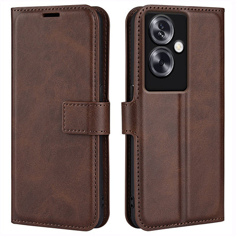 EIDERWOOD OPPO A79 (5G) / A2 (5G) Læder Cover m. Kortholder & Ståfunktion - Mørkebrun