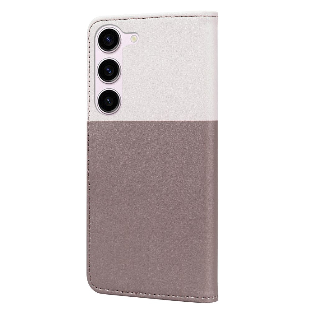 Samsung Galaxy S24+ (Plus) Flip Cover m. Kortholder / Ståfunktion / Strop - Hvid / Brun (Katte)