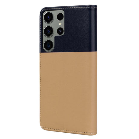 Samsung Galaxy S24 Ultra Flip Cover m. Kortholder / Ståfunktion / Strop - Blå / Brun (Katte)