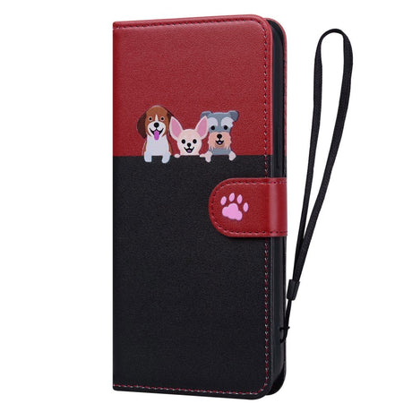 Samsung Galaxy S24 Ultra Flip Cover m. Kortholder / Ståfunktion / Strop - Rød / Sort (Katte)