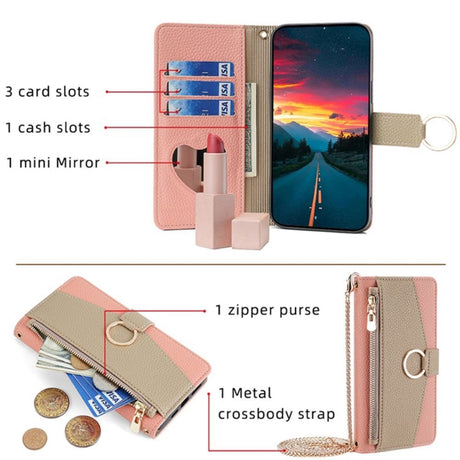 iPhone SE (2022 / 2020) / 8 / 7 Læder 2-i-1 Cover m. Pung & Crossbody Taske Funktion - Lyserød