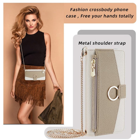 iPhone SE (2022 / 2020) / 8 / 7 Læder 2-i-1 Cover m. Pung & Crossbody Taske Funktion - Creme