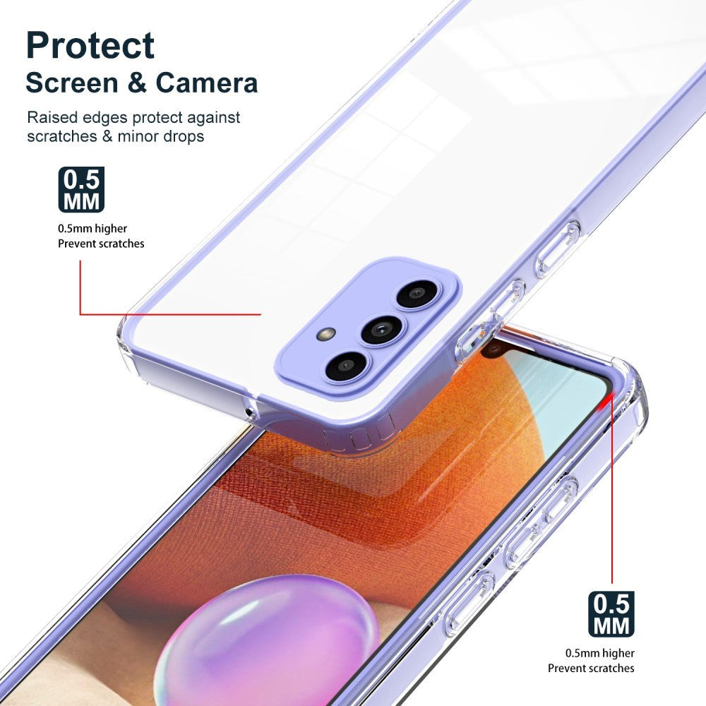 Samsung Galaxy A15 (5G) / A15 Hybrid Plastik Cover - Gennemsigtig / Lilla