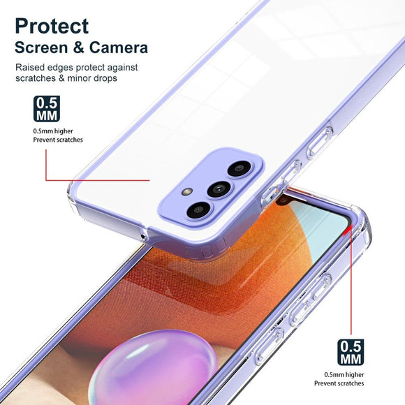 Samsung Galaxy A15 (5G) / A15 Hybrid Plastik Cover - Gennemsigtig / Lilla