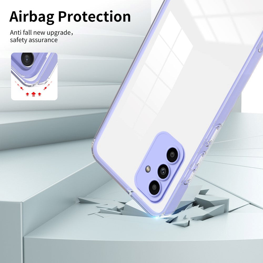 Samsung Galaxy A15 (5G) / A15 Hybrid Plastik Cover - Gennemsigtig / Lilla