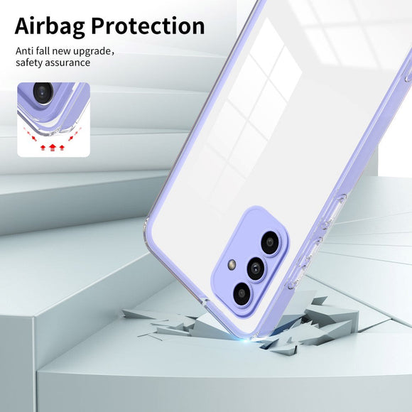 Samsung Galaxy A15 (5G) / A15 Hybrid Plastik Cover - Gennemsigtig / Lilla