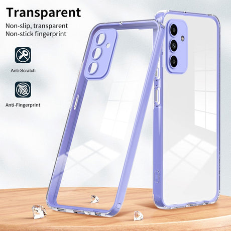 Samsung Galaxy A15 (5G) / A15 Hybrid Plastik Cover - Gennemsigtig / Lilla
