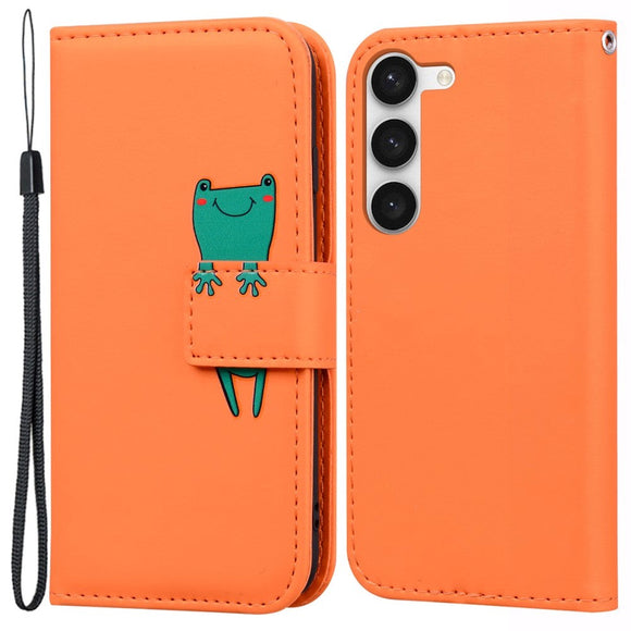 Samsung Galaxy S24+ (Plus) Flip Cover m. Kortholder / Ståfunktion / Strop - Orange (Frø)