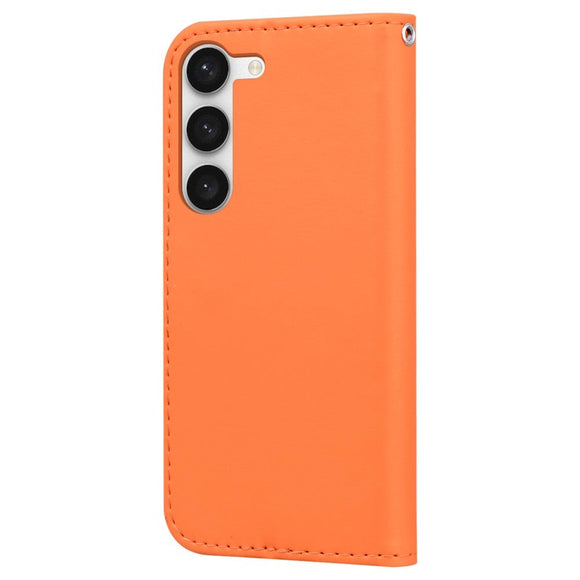 Samsung Galaxy S24+ (Plus) Flip Cover m. Kortholder / Ståfunktion / Strop - Orange (Frø)