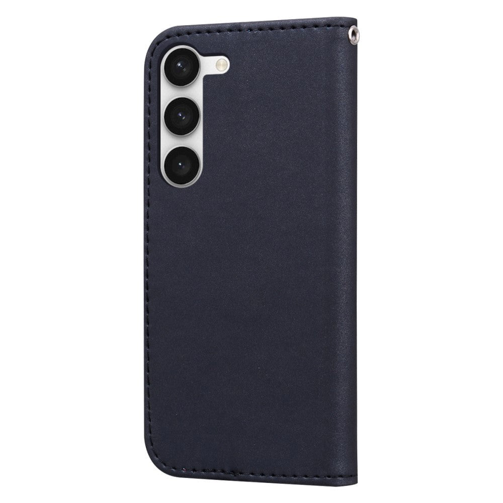 Samsung Galaxy S24+ (Plus) Flip Cover m. Kortholder / Ståfunktion / Strop - Sort (Panda)