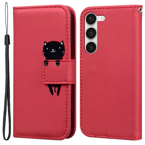 Samsung Galaxy S24+ (Plus) Flip Cover m. Kortholder / Ståfunktion / Strop - Rød (Kat)