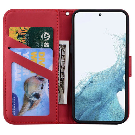 Samsung Galaxy S24+ (Plus) Flip Cover m. Kortholder / Ståfunktion / Strop - Rød (Kat)