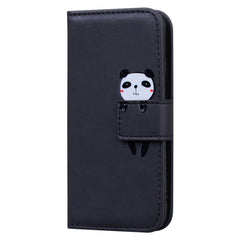 iPhone 15 Pro Flip Cover m. Kortholder / Ståfunktion / Strop - Sort (Panda)