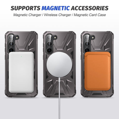EIDERWOOD Samsung Galaxy S25+ (Plus) / S24+ (Plus) Håndværkercover med Kickstand og Magsafe-kompatibel - Grå