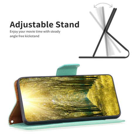 Samsung Galaxy A35 (5G) PU Litchi Læder Cover m. Pung & Strop - Grøn