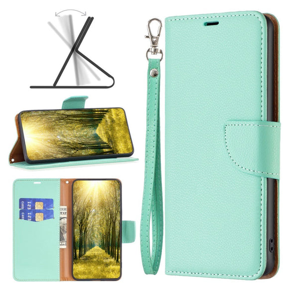 Samsung Galaxy A35 (5G) PU Litchi Læder Cover m. Pung & Strop - Grøn