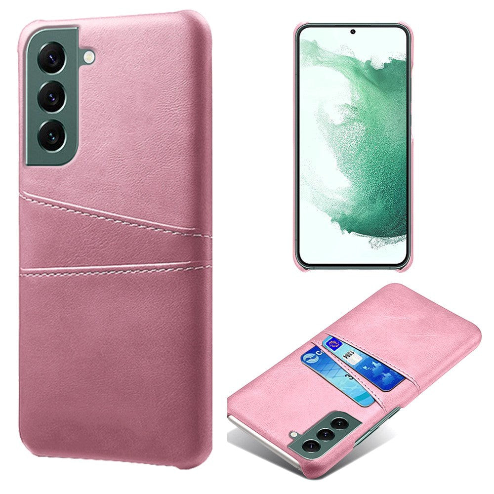 Samsung Galaxy S24 Læder Cover m. Dobbelt Kortholder - Rose Gold